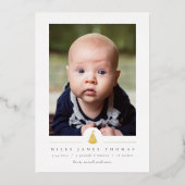 Zeilen Geboorte Aankondiging Folie Uitnodiging (Voorkant)