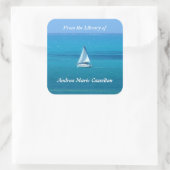 Zeilen Gepersonaliseerde Bookplate Vierkante Sticker (Tas)