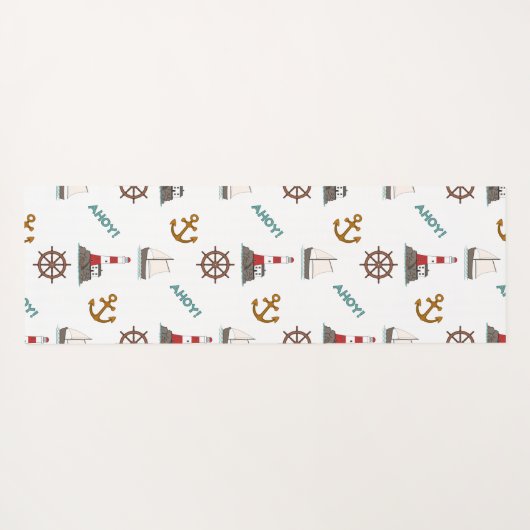 Zeilen Grote Patroon Kleur op Wit Yogamat (Achterkant (horizontaal))