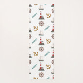 Zeilen Grote Patroon Kleur op Wit Yogamat (Achterkant)