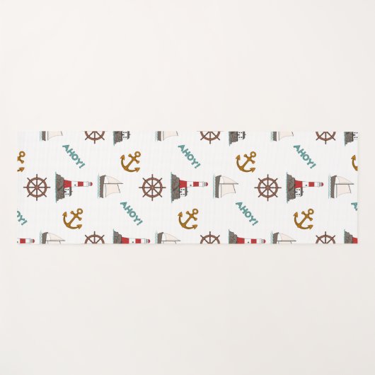 Zeilen Grote Patroon Kleur op Wit Yogamat (Voorkant (horizontaal))