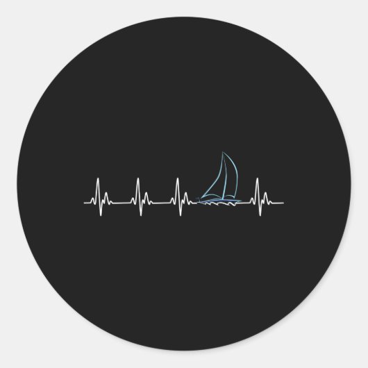 Zeilen Hebeat Zeilboot Ronde Sticker (Voorkant)
