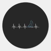 Zeilen Hebeat Zeilboot Ronde Sticker (Voorkant)