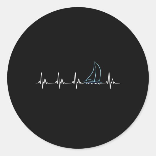 Zeilen Hebeat Zeilboot Ronde Sticker (Voorkant)