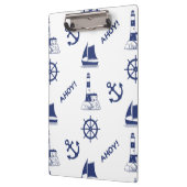 Zeilen Illustratief LG Pattern Marine Blauw Klembord (Links)