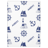 Zeilen Illustratief LG Pattern Marine Blauw Klembord (Achterkant)