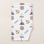 Zeilen Illustratief Patroon Kleur op Wit Bad Handdoek (Handdoek)