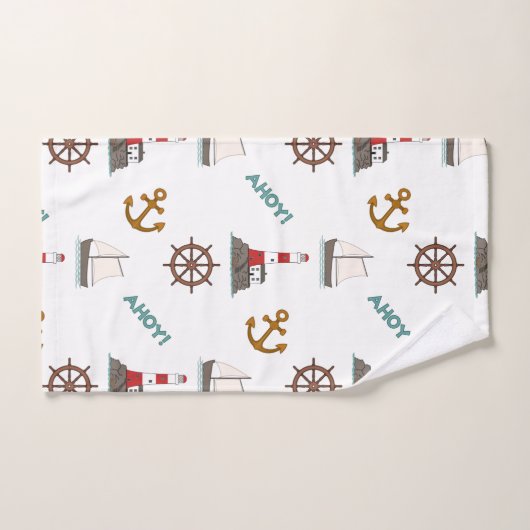 Zeilen Illustratief Patroon Kleur op Wit Bad Handdoek (Handdoek)