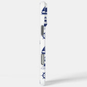 Zeilen Illustratief Patroon Marine Blauw + Wit Case-Mate iPhone Case (Achterkant / Rechts)