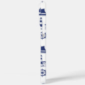 Zeilen Illustratief Patroon Marine Blauw + Wit Case-Mate iPhone Case (Achterkant / Links)