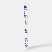 Zeilen Illustratief Patroon Marine Blauw + Wit Case-Mate iPhone Case (Achterkant / Links)