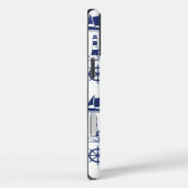 Zeilen Illustratief Patroon Marine Blauw + Wit Case-Mate iPhone Case (Achterkant / Rechts)