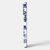 Zeilen Illustratief Patroon Marine Blauw + Wit Case-Mate iPhone Case (Achterkant / Links)