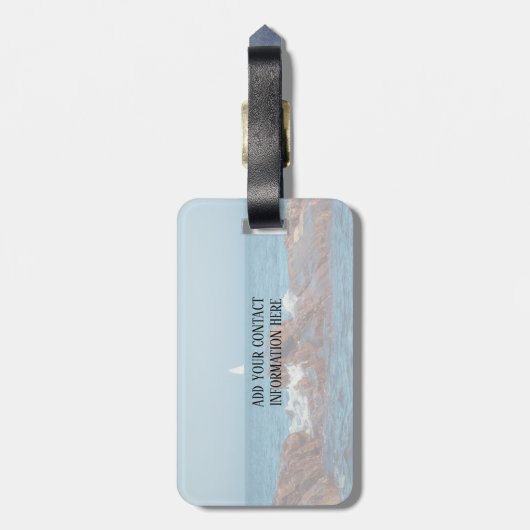 Zeilen in de Atlantische Oceaan Bagagelabel (Achterkant verticaal)