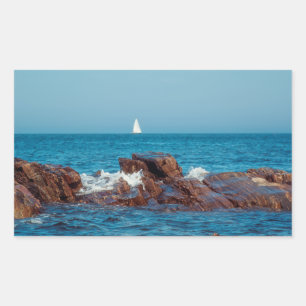 Zeilen in de Atlantische Oceaan Rechthoekige Sticker
