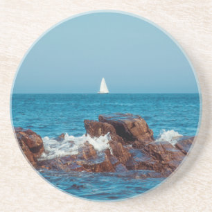 Zeilen in de Atlantische Oceaan Zandsteen Onderzetter