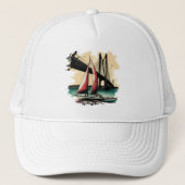 Zeilen in de baai trucker pet (Voorkant)