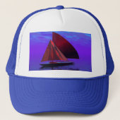 Zeilen in de blauwe trucker hoed pet (Voorkant)