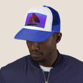 Zeilen in de blauwe trucker hoed pet (In situ)