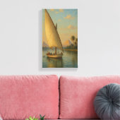 Zeilen in de geschiedenis van de Nijl en piramides Canvas Afdruk (Insitu (Woonkamer))