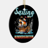 Zeilen in de kleuterschool Nautical Teacher Terug  Keramisch Ornament (Rechts)