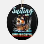 Zeilen in de kleuterschool Nautical Teacher Terug  Keramisch Ornament (Links)