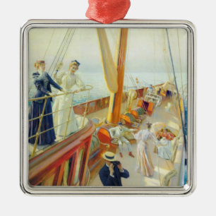 Zeilen in de Middellandse Zee (door J.L. Stewart) Metalen Ornament