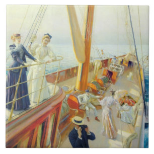 Zeilen in de Middellandse Zee (door J.L. Stewart) Tegeltje