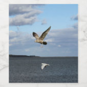 Zeilen in de vlucht wijn etiket (Enkel label)