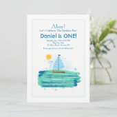 Zeilen in de Zonneschijn Uitnodiging (Staand voorkant)