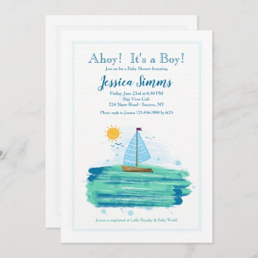 Zeilen in de Zonneschijn Uitnodiging (Voorkant / Achterkant)