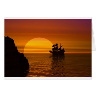 Zeilen in de zonsondergang