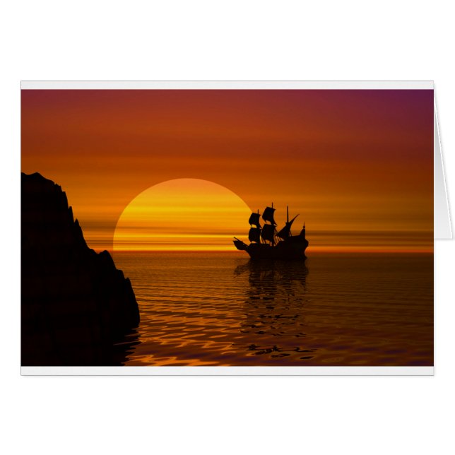 Zeilen in de zonsondergang (Voorkant Horizontaal)