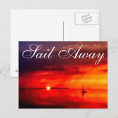 Zeilen in de zonsondergang briefkaart (Voorkant / Achterkant)