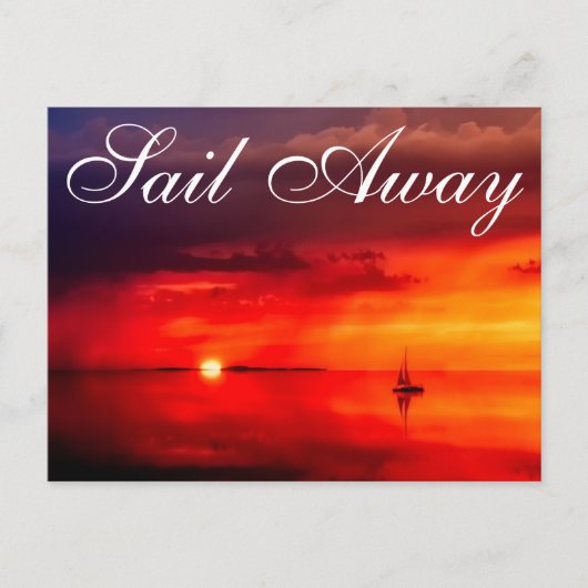 Zeilen in de zonsondergang briefkaart (Voorkant)