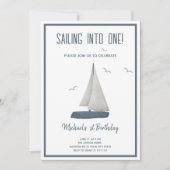 Zeilen in een! nautische verjaardag kaart (Voorkant)