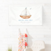 Zeilen in een nautische verjaardagsbanner spandoek (Insitu)