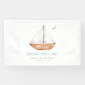 Zeilen in een nautische verjaardagsbanner spandoek (Horizontaal)
