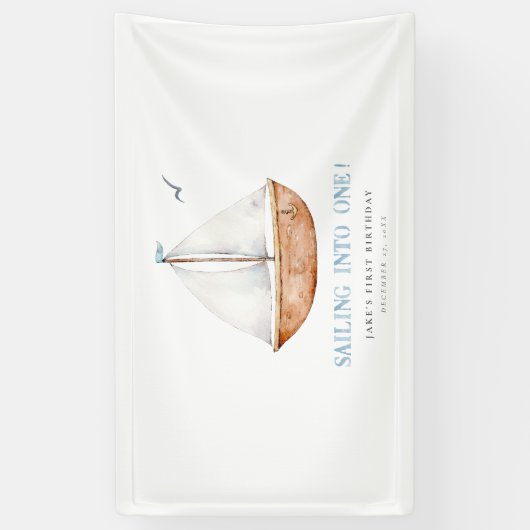 Zeilen in een nautische verjaardagsbanner spandoek (Verticaal)