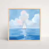 Zeilen in het blauw | Kust zeilboot oceaan schilde Poster