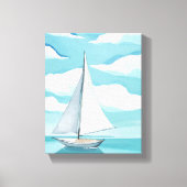 Zeilen in het blauw | Waterverf Aqua Ocean Waves Canvas Afdruk (Voorkant)