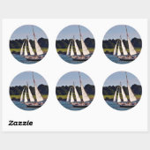 Zeilen in Newport, Rhode Island, VS Ronde Sticker (Vel)