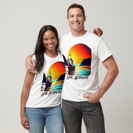 Zeilen in Noorwegen met Vikingschip T-shirt (Unisex)