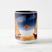 Zeilen in sereniteit tweekleurige koffiemok (Center)