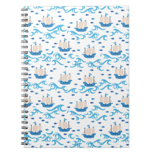 Zeilen in Summer Bliss: Schepen en Blauw Notitieboek