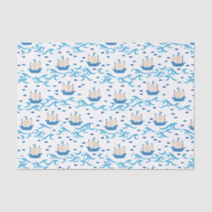 Zeilen in Summer Bliss:  Schepen en Blauw Tissuepapier