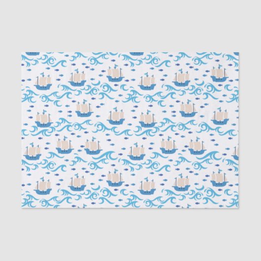 Zeilen in Summer Bliss:  Schepen en Blauw Tissuepapier (Voorkant)