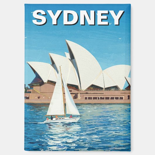 Zeilen in Sydney Australië Reizen Magneet (Voorkant)