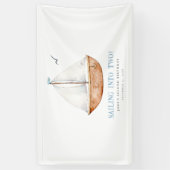 Zeilen in twee nautische verjaardagsbanner spandoek (Verticaal)