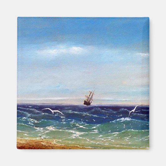 Zeilen in zee door Ivan Aivazovsky Magneet (Voorkant)